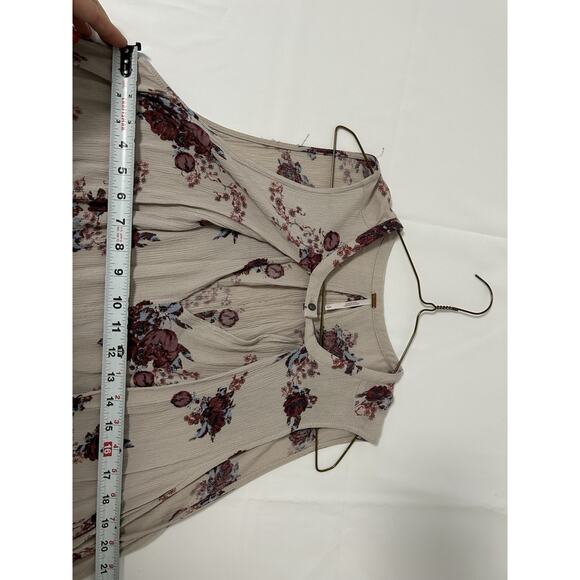 Free People Tree Swing Mini Dress Cream Floral Boho Tunic Coquette Cottage Fairy - Picture 10 of 10